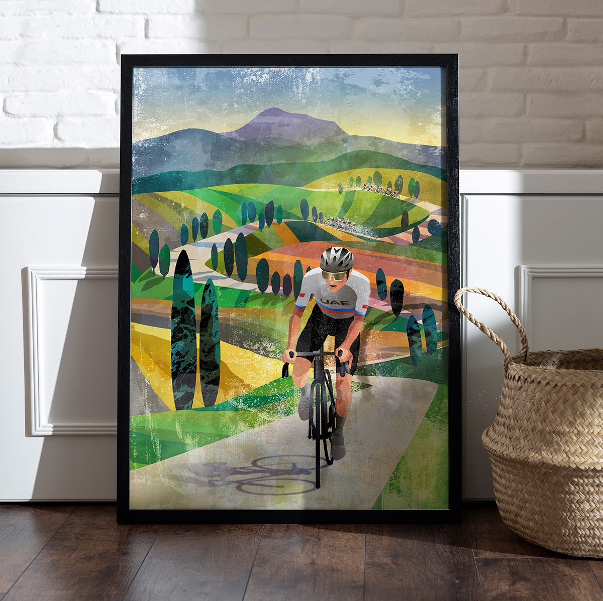 Tadej Pogačar Strade Bianche Cycling Art Print | Cyclist Wall Art