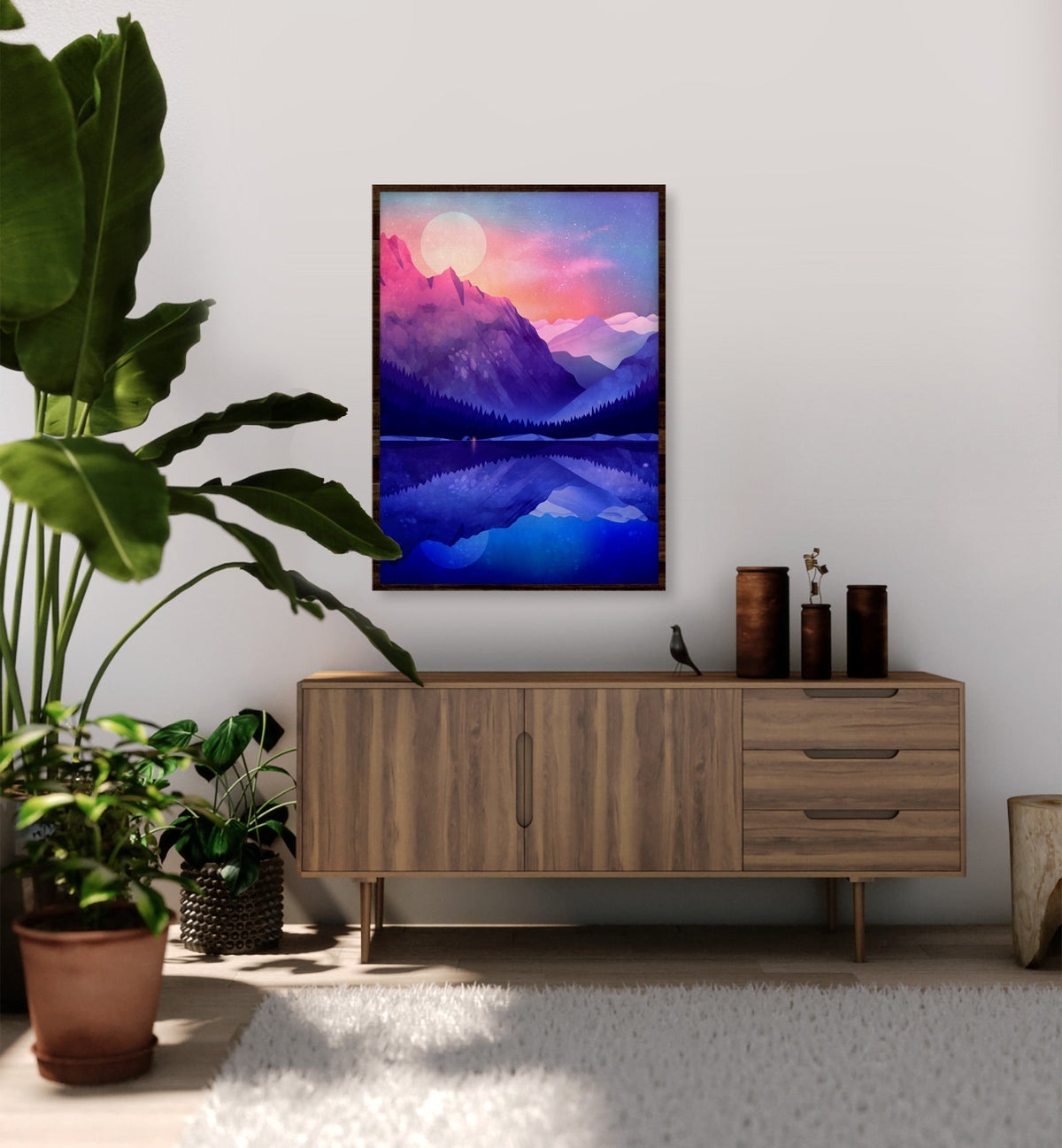 Camping by the Lake | Landscape Art Print