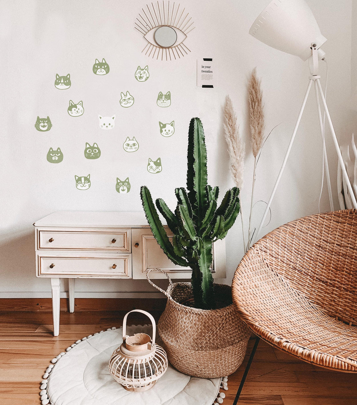 Playful Cat Wall Decals | Set of 15 Removable Stickers