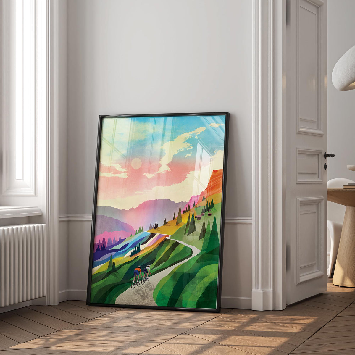 Cycling Couple Art Print | Dolomites Gravel Ride Wall Art