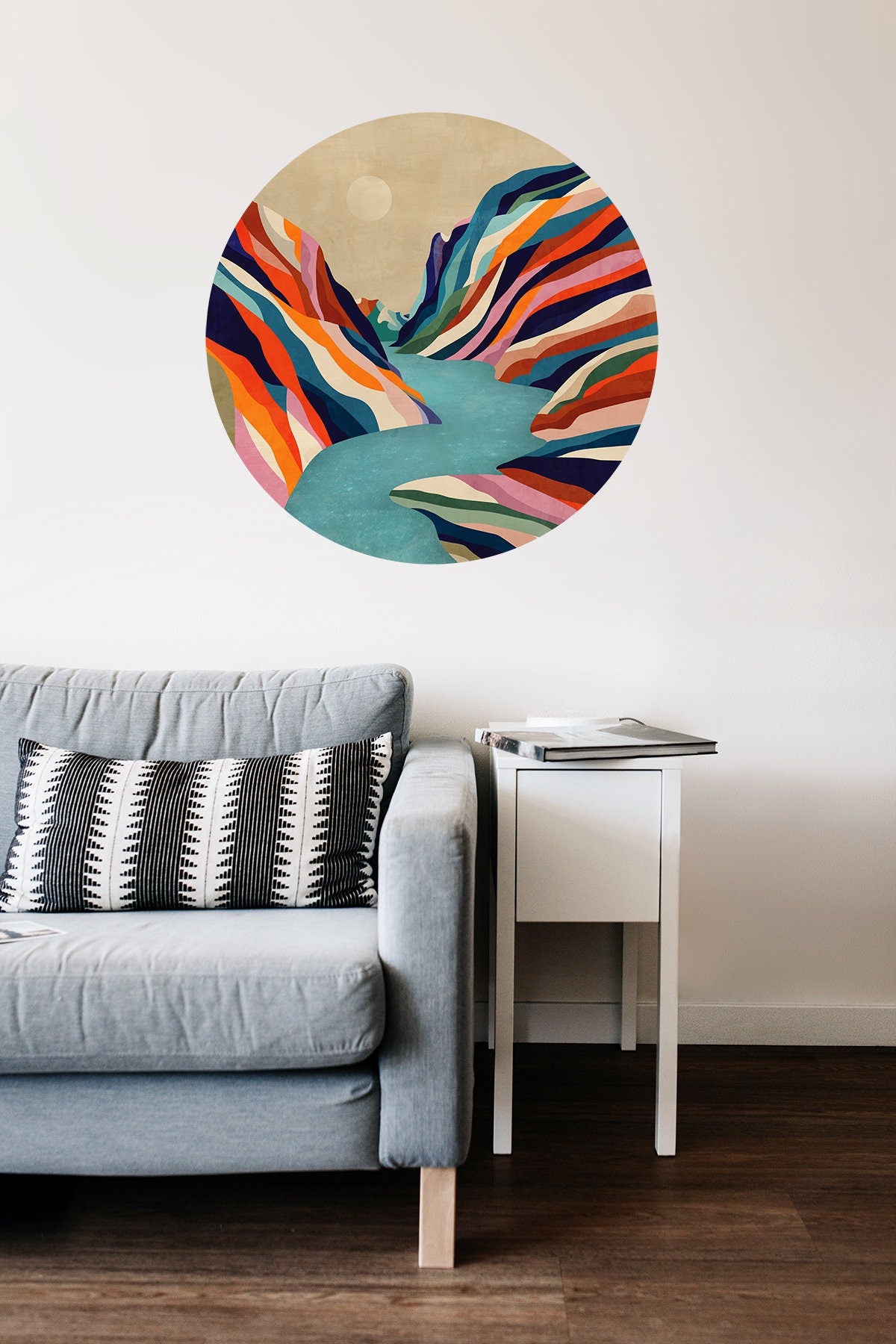 Water Is Life Wall Decal | Round Lake and Mountain Wall Sticker
