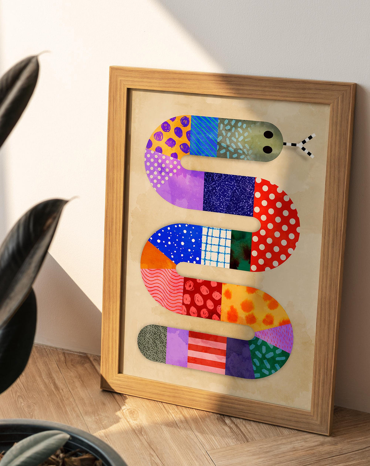 Snake Art Print | Colorful Kids Room Illustration Wall Art