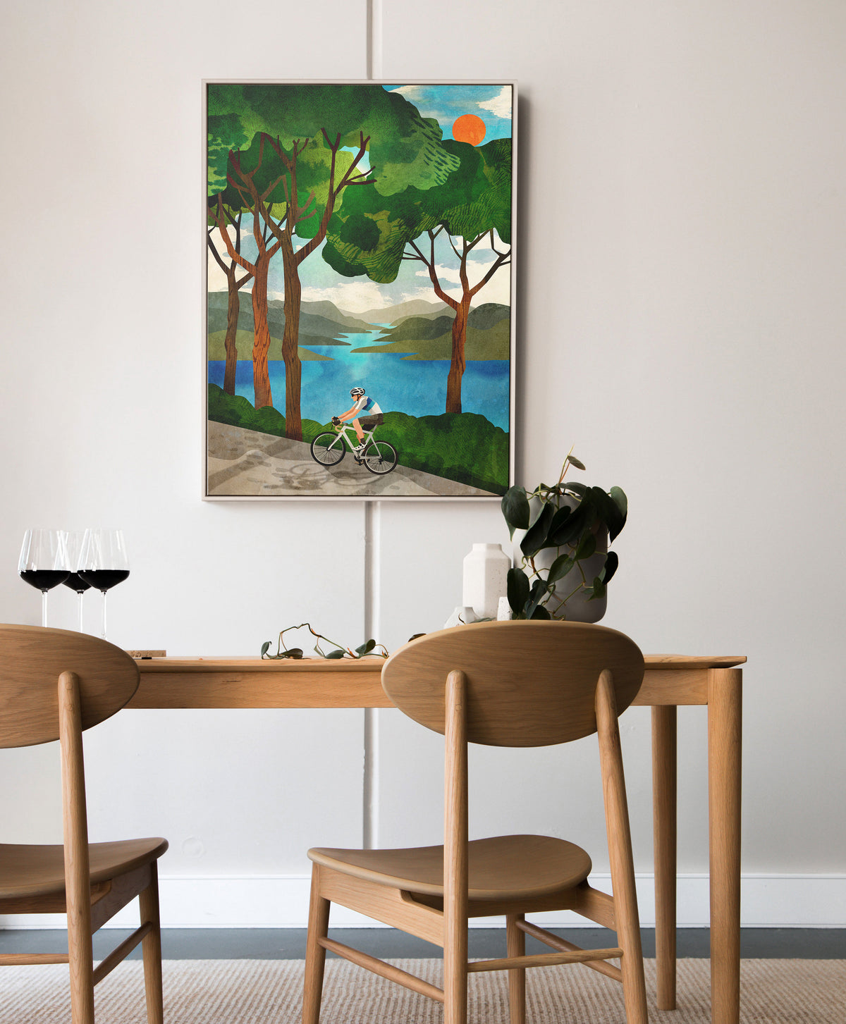 Cycling Art Print | Landscape Illustration for Cyclists Wall Art