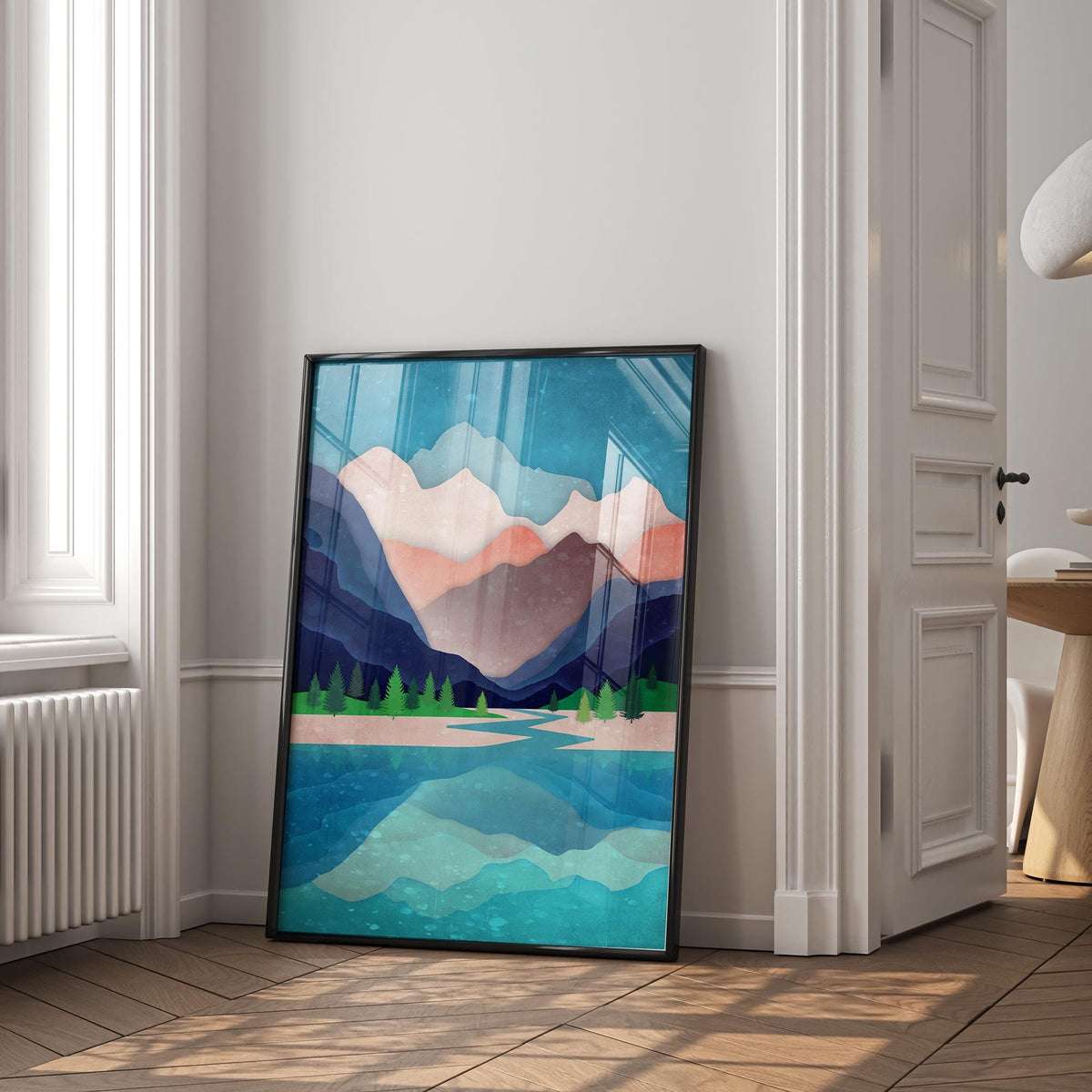Alps Mountain Art Print | Crystal Lake Reflection Wall Art