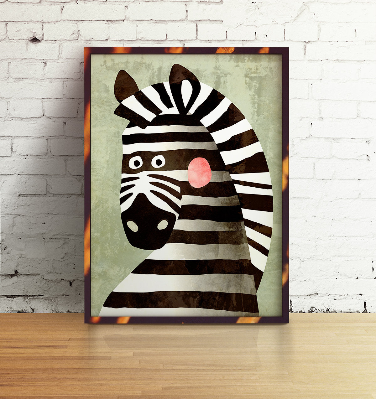 Zebra Art Print | Kids Room Nursery Illustration Wall Art