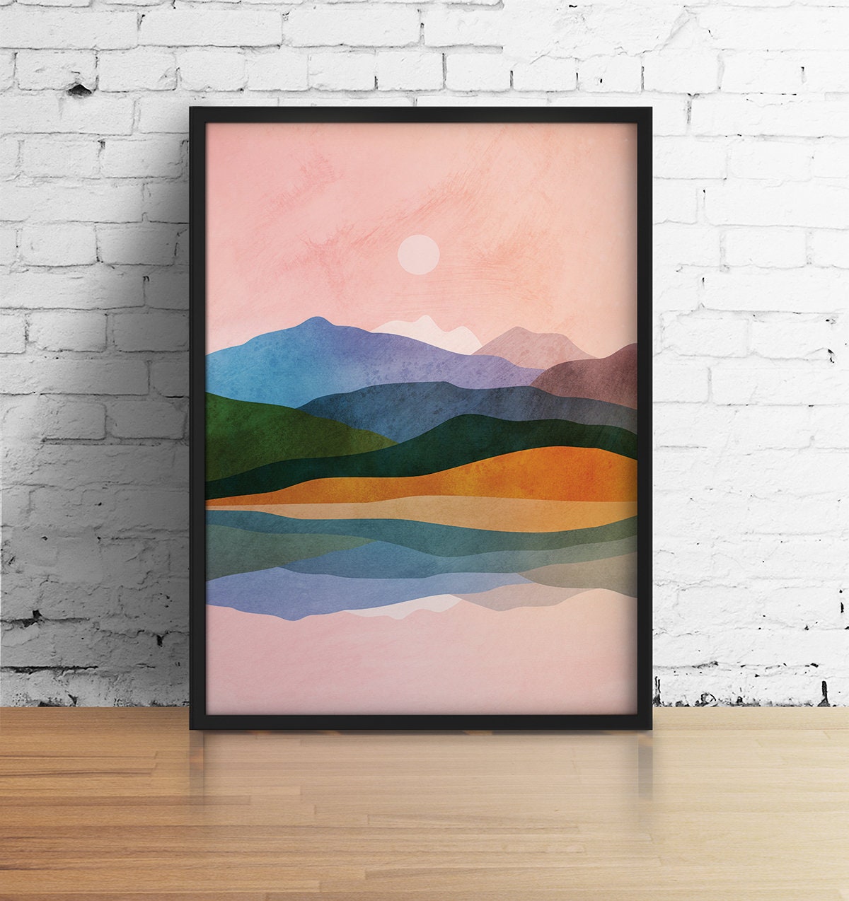 By the Ocean Fine Art Print | Coastal Landscape Illustration