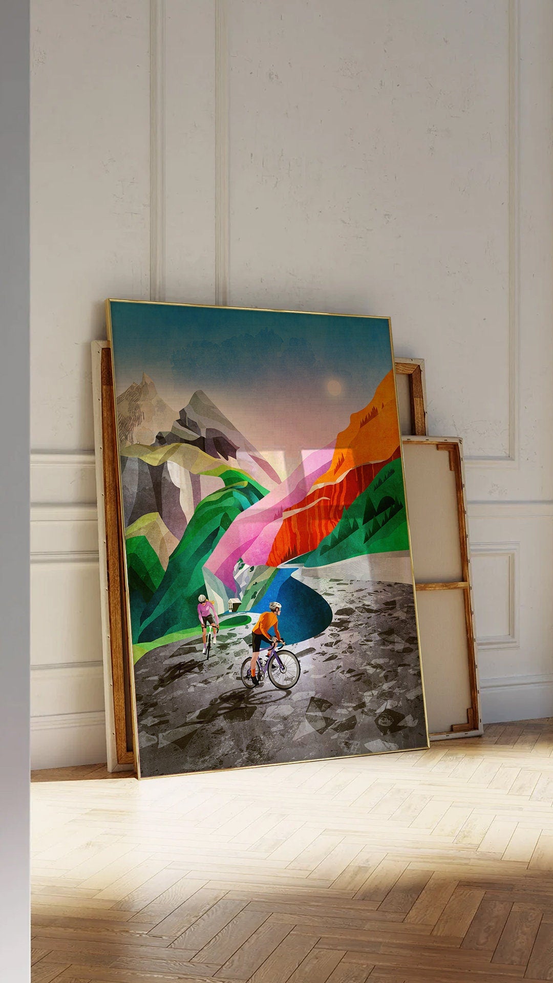 Alpine Switchback Cycling Art Print | Mountain Landscape