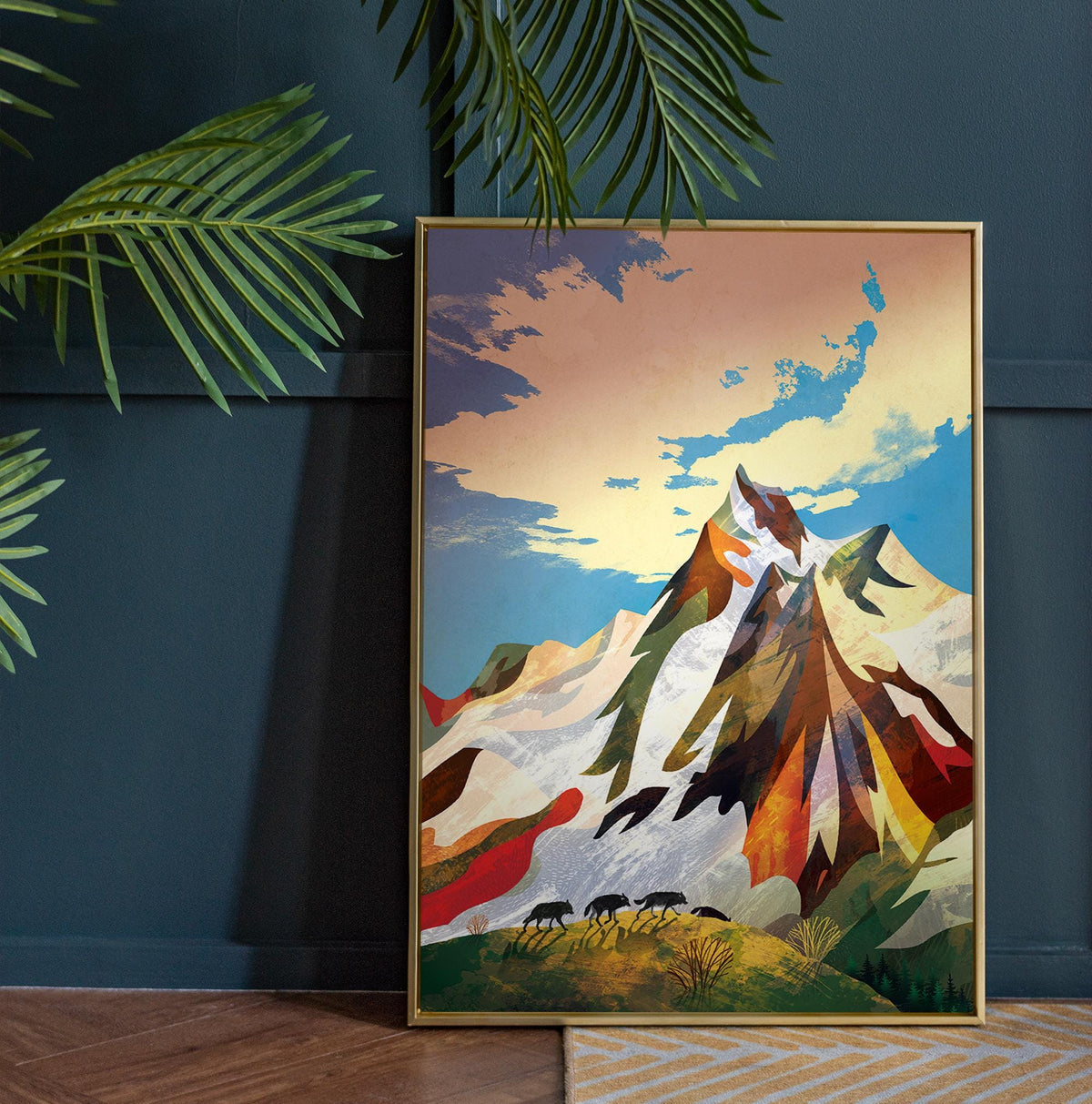 Wolf Pack Art Print | Wolves in the Mountains Wildlife Wall Art