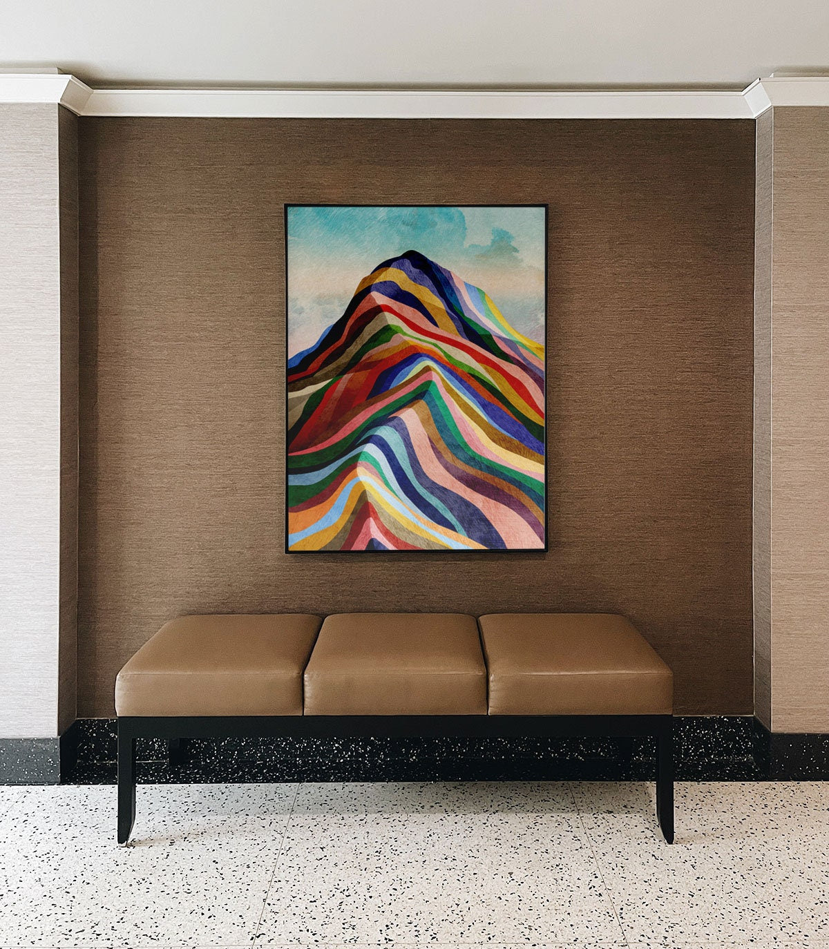 Rainbow Ridge Art Print | Mountain Landscape Illustration