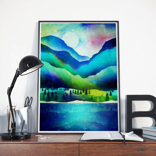 Mountain Landscape Art Print | Relaxing Nature Wall Art