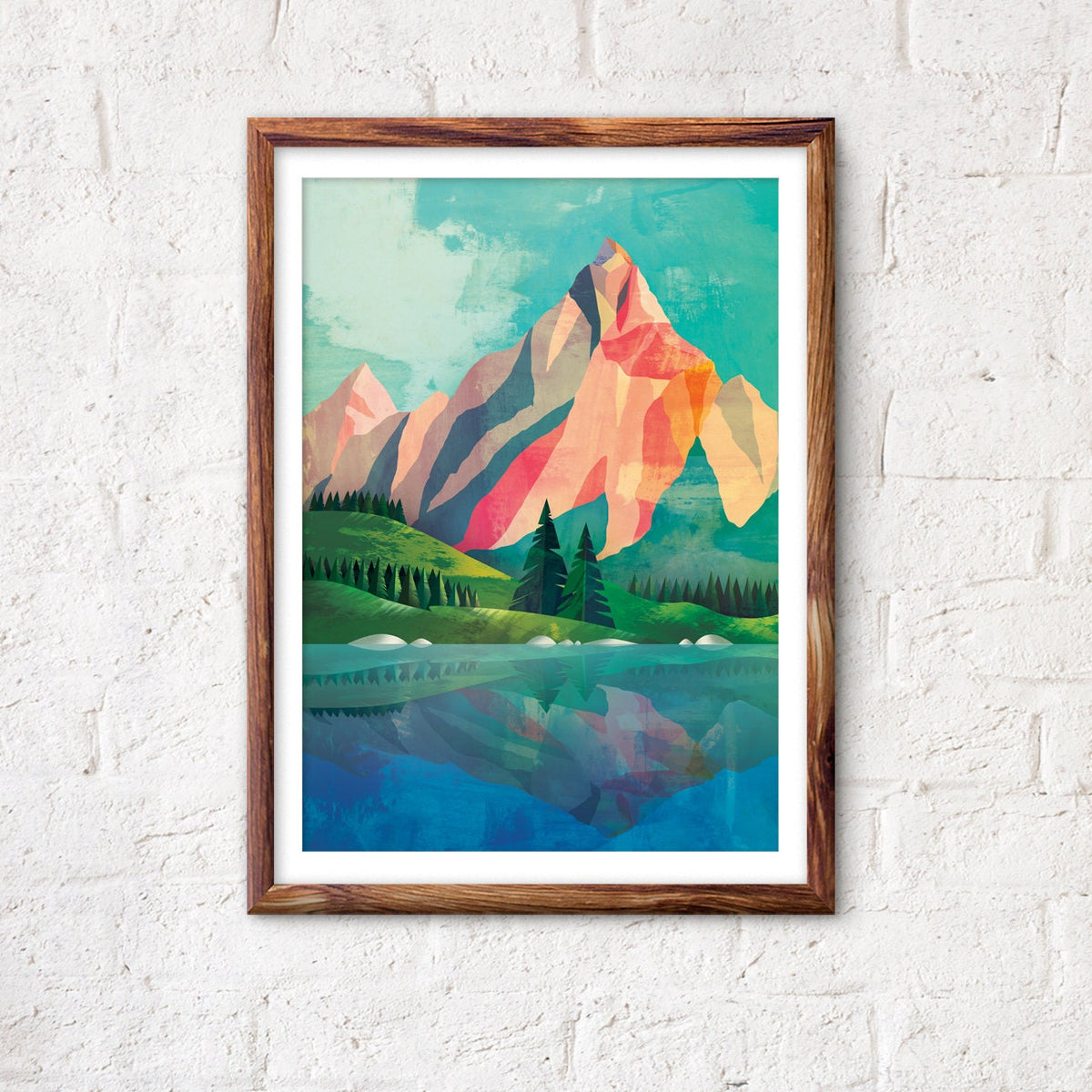 Alpine Lake Art Print | Mountain Landscape Wall Art