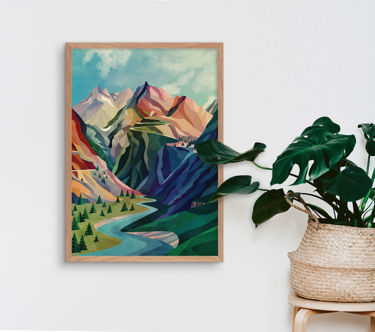 Mountain Pass Art Print | Mountain Road Landscape Wall Art