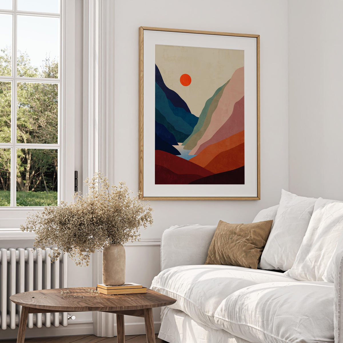 Cycling Art Prints Set | Mountain Landscape Bicycle Wall Art