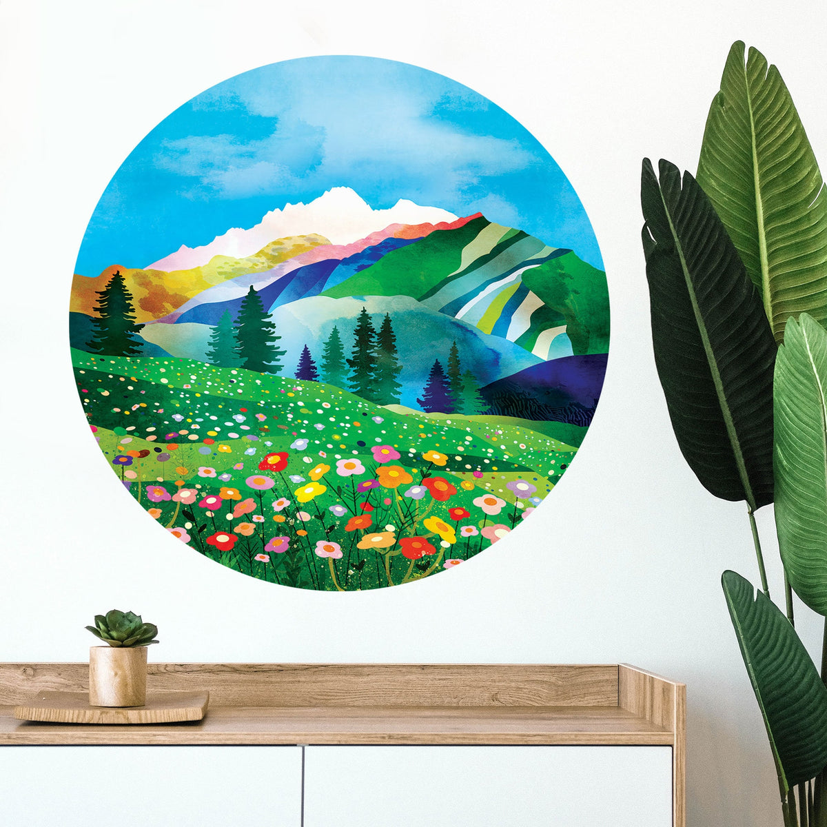 Alpine Flowers Wall Decal | Removable Floral Art
