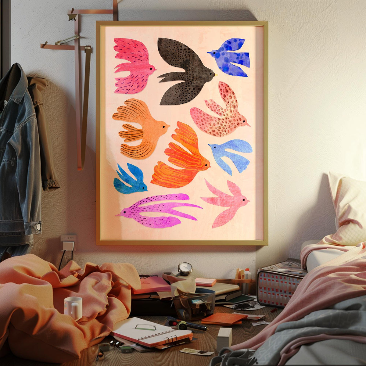 Colorful World of Birds | Mixed Media Fine Art Print