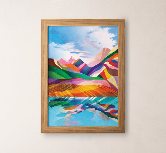 Sunny Day in the Mountains Art Print | Landscape Wall Art