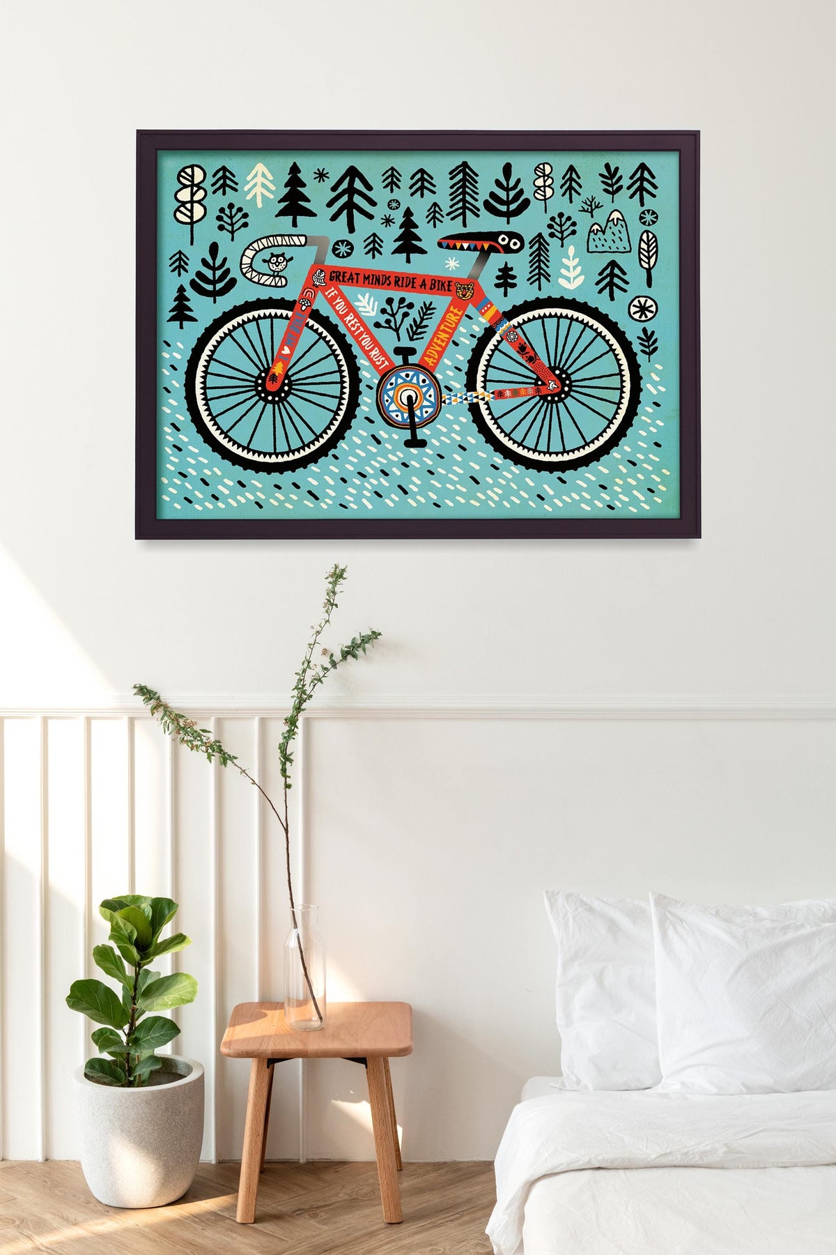 Bicycle Art Print | Inspirational Cycling Quote Wall Art