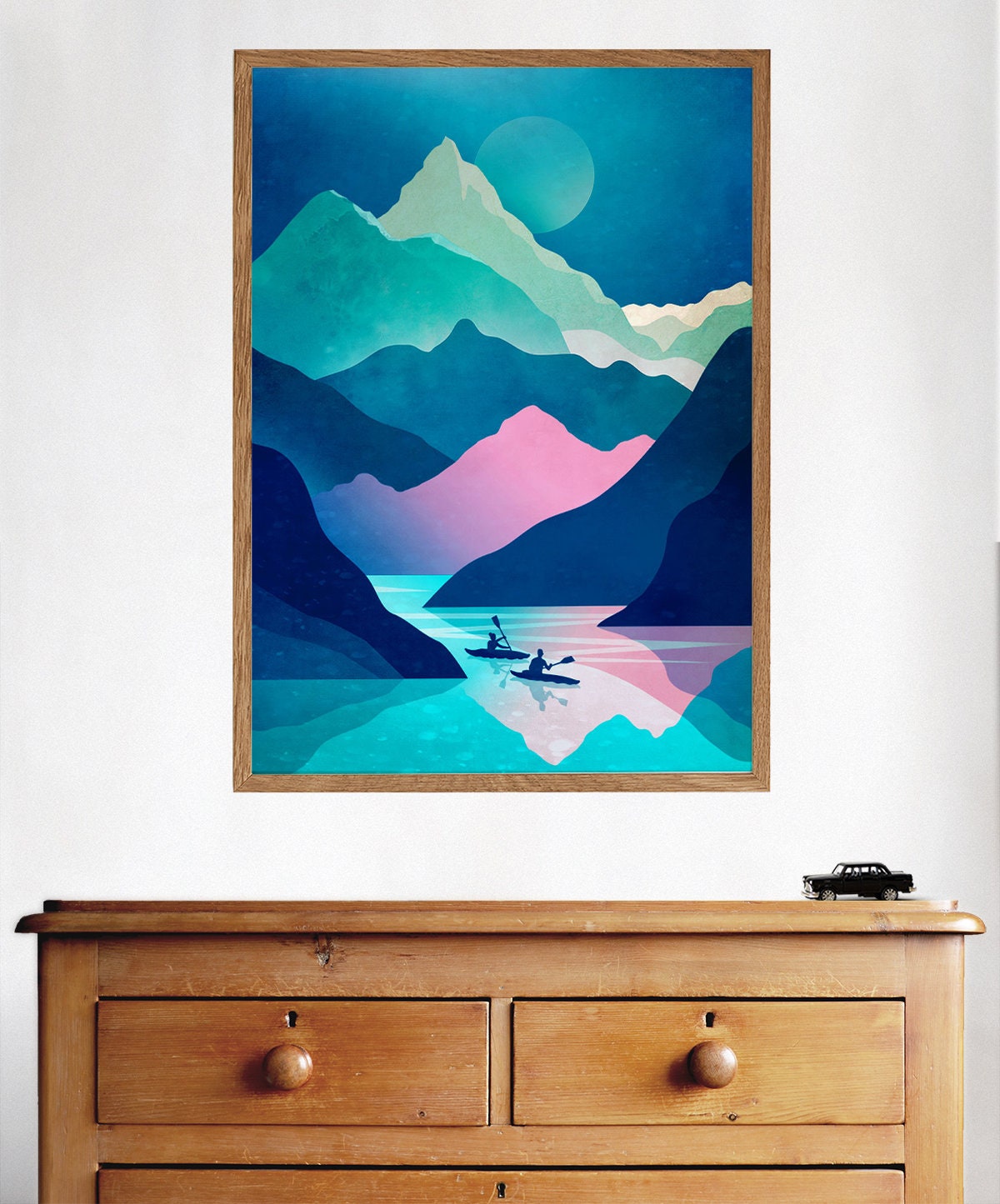 Kayaking on a Mountain Lake Fine Art Print
