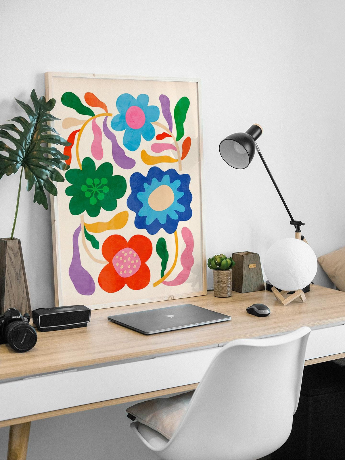 Colorful Summer Flowers Art Print | Floral Wall Decor