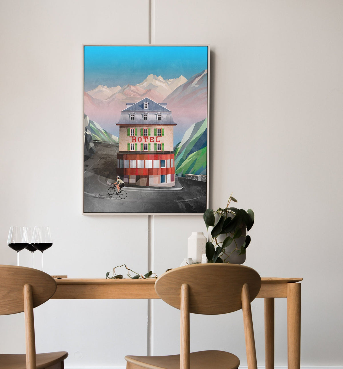 Furka Pass Cycling Art Print | Mountain Road Bicycle Wall Art