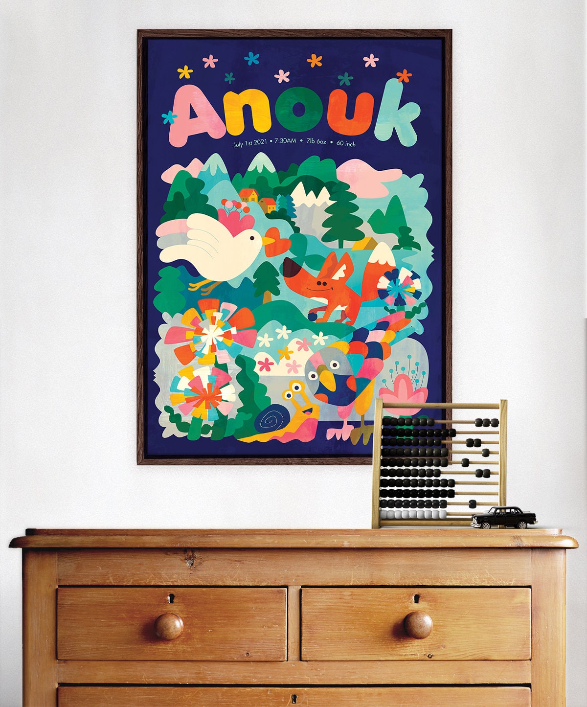 Personalized Name Art Print | Kids’ Room Wall Decor.