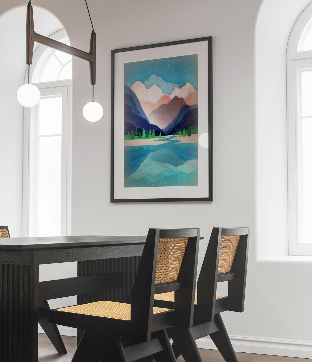 Alps Mountain Art Print | Crystal Lake Reflection Wall Art