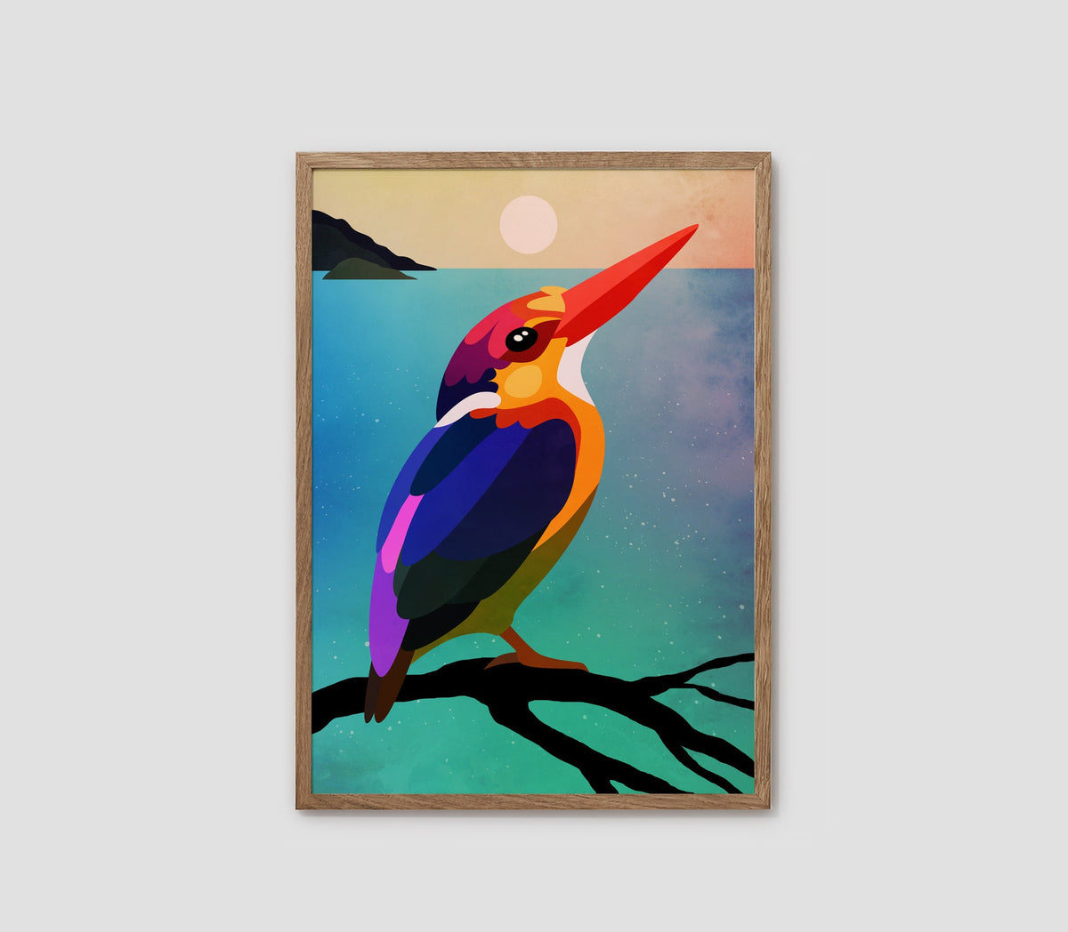 Kingfisher Art Print | Illustrated Bird Wall Art