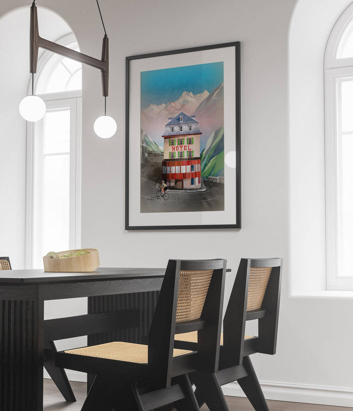 Furka Pass Cycling Art Print | Mountain Road Bicycle Wall Art