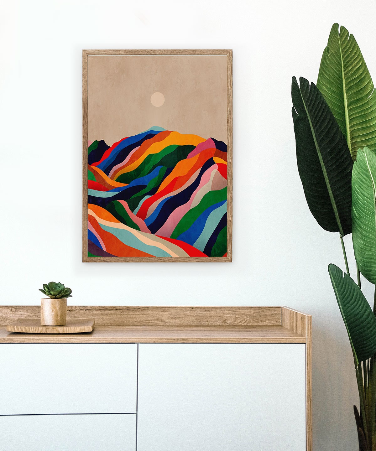 Colorful Mountain Landscape Art Print | Vivid Colours Wall Art