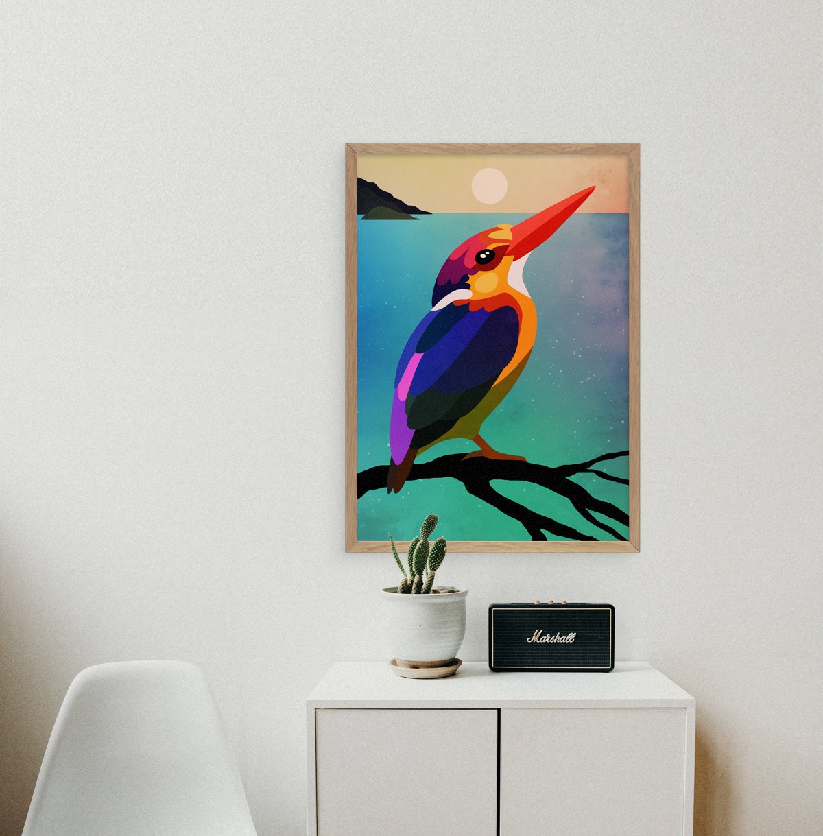 Kingfisher Art Print | Illustrated Bird Wall Art