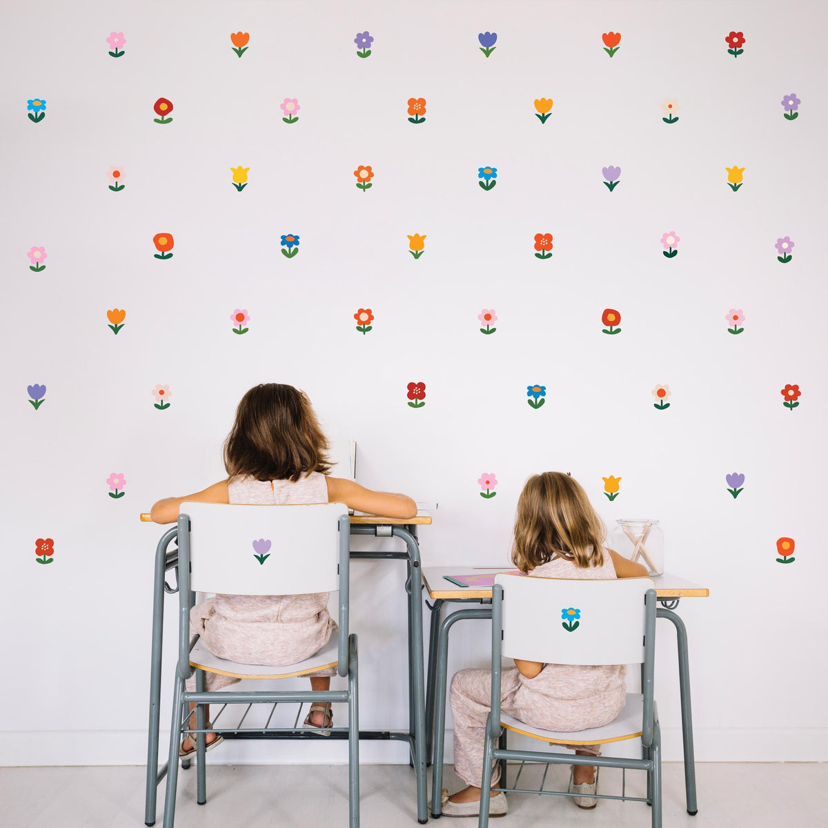 Flowers Wall Decal | Colorful Removable Self-Adhesive Wall Sticker