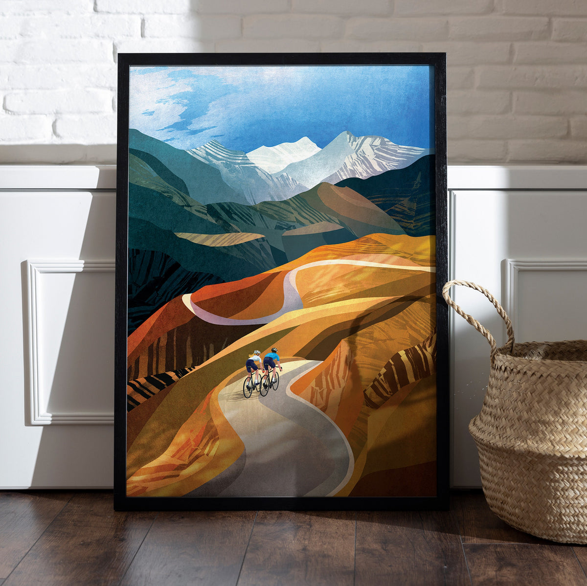 Mountain Cycling Art Print | Gravel Road Bicycle Wall Art