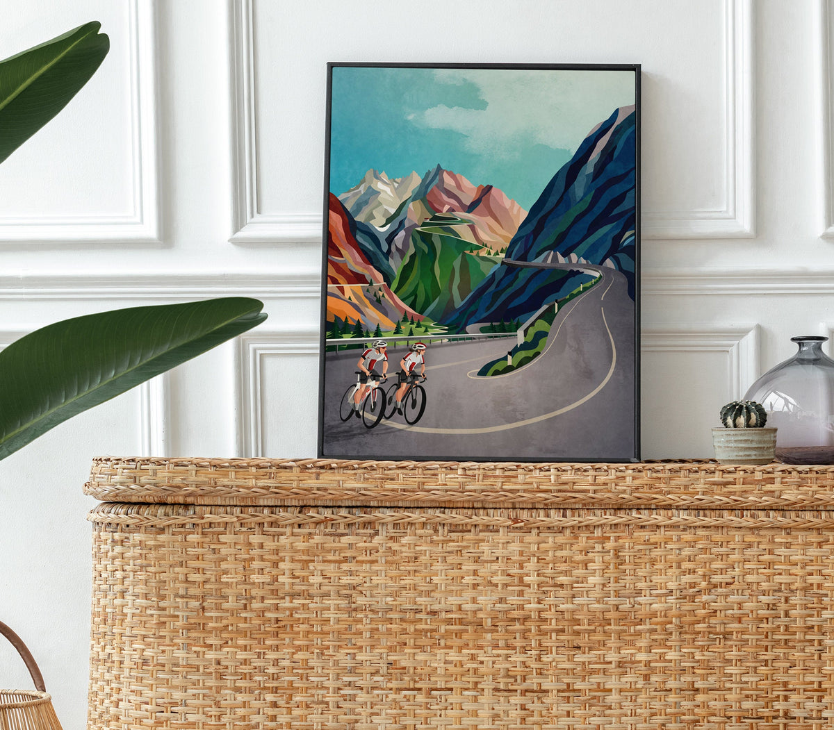 Personalized Cycling Art Print | Custom Riders Illustration