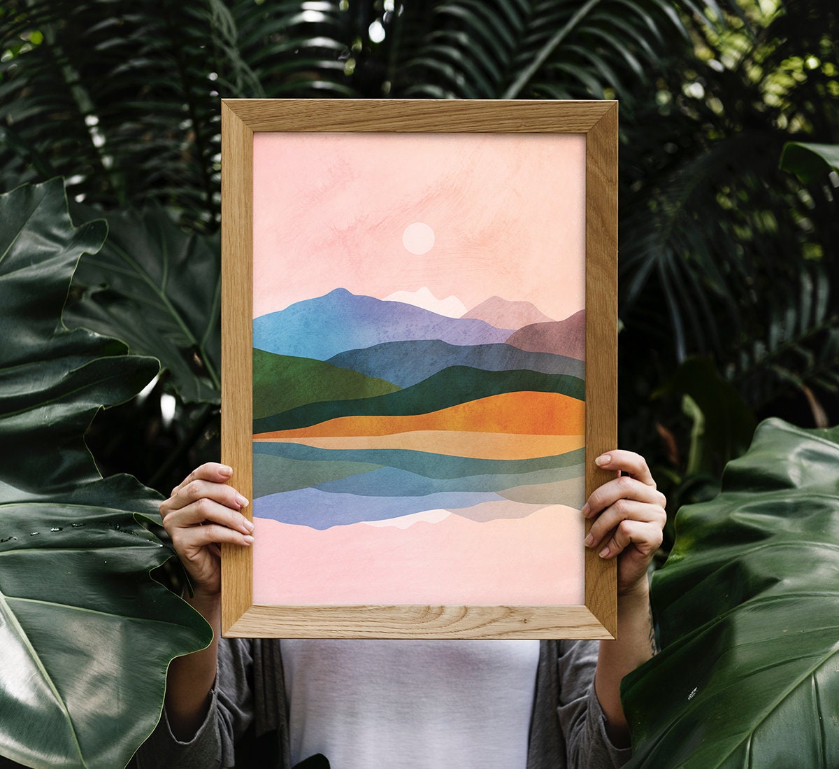 By the Ocean Fine Art Print | Coastal Landscape Illustration