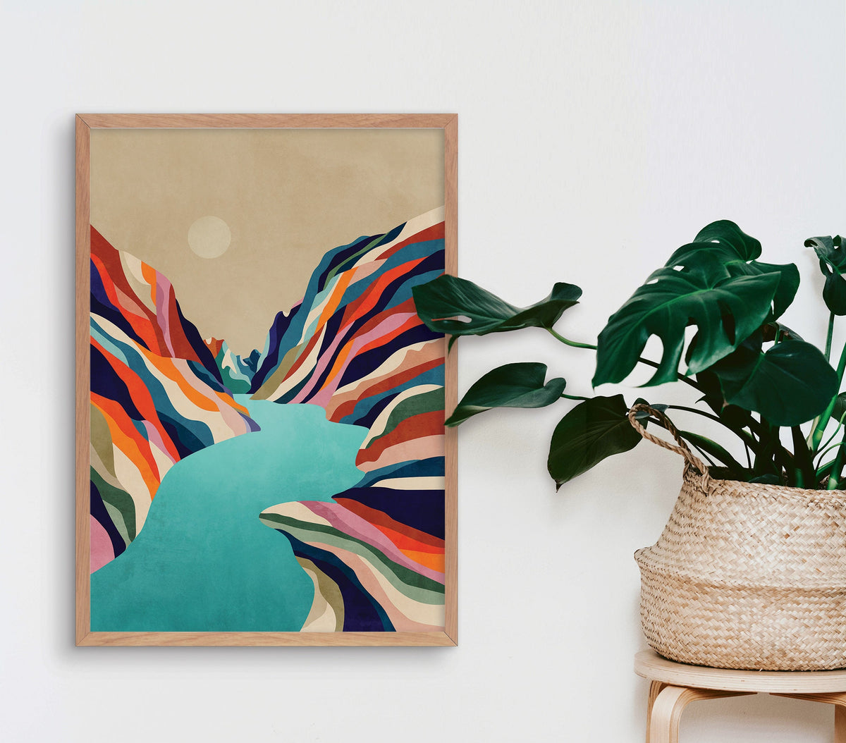 Canyon River Art Print | Colorful Mountain Landscape Wall Art
