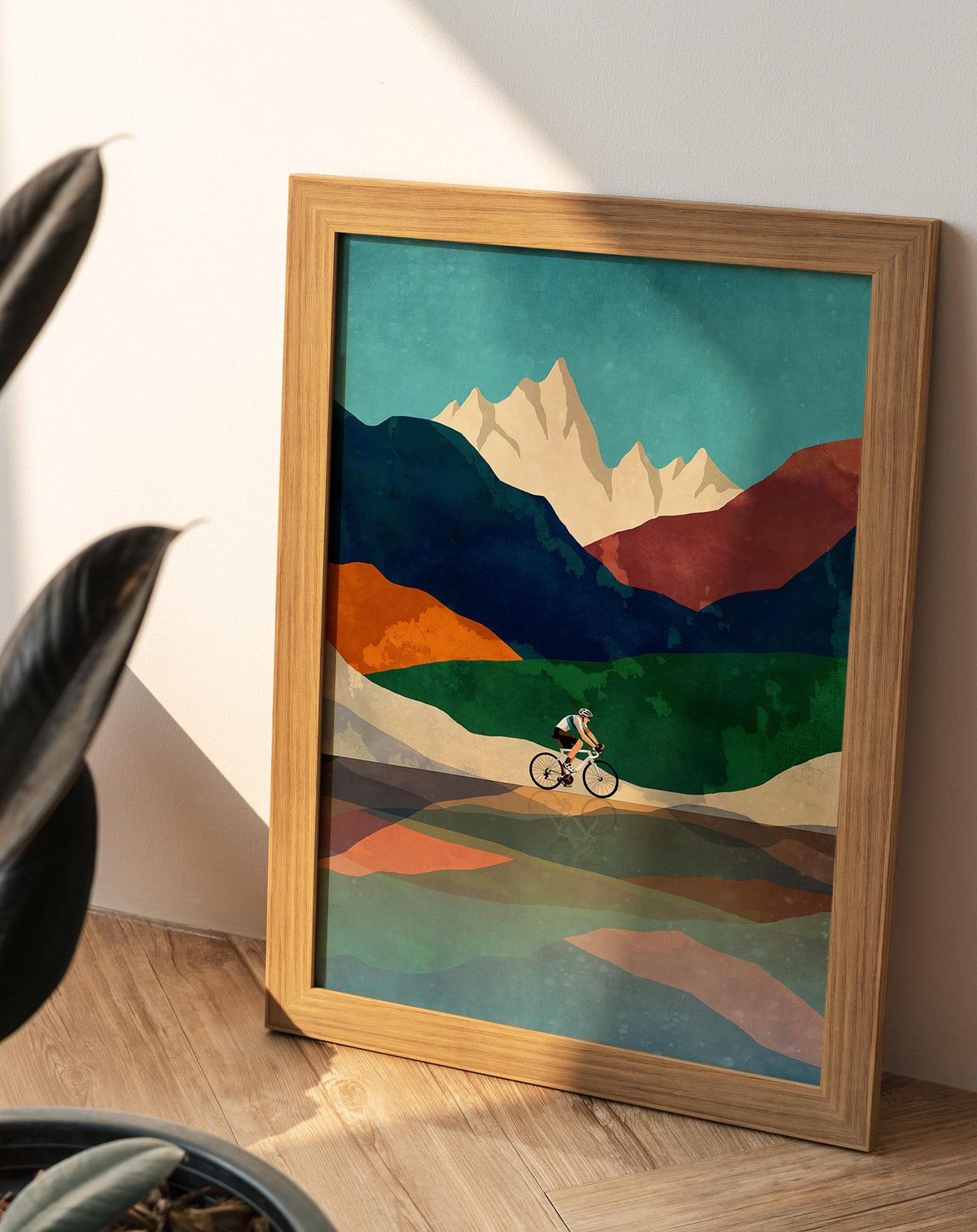 Cycling Art Prints Set | Mountain Landscape Bicycle Wall Art