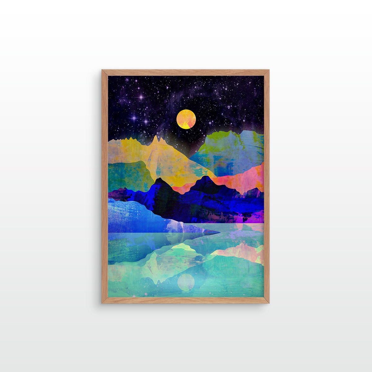 Moon and Mountains Art Print | Landscape Wall Art for Home