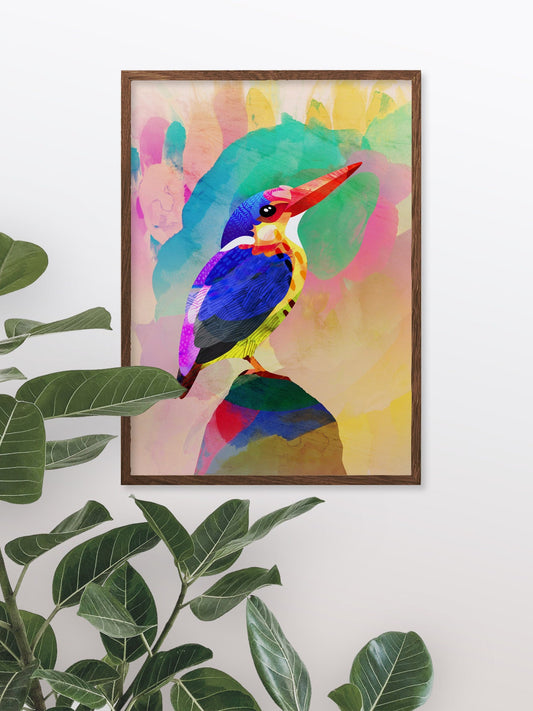 Kingfisher Art Print | Bird Illustration Wall Art