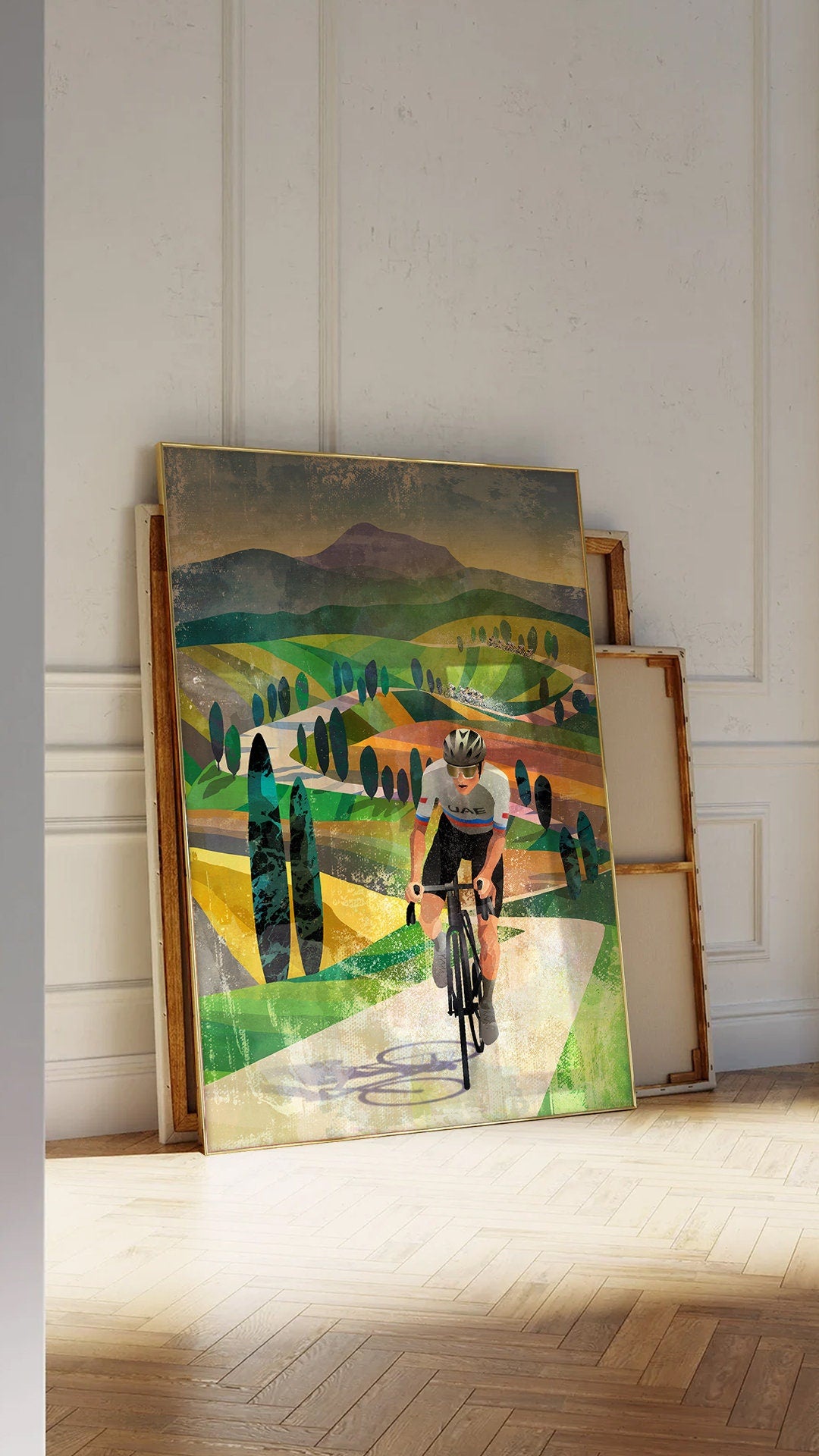 Tadej Pogačar Strade Bianche Cycling Art Print | Cyclist Wall Art