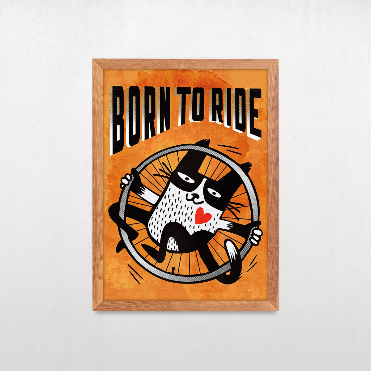 Born to Ride Cycling Art Print | Bicycle Illustration Wall Art