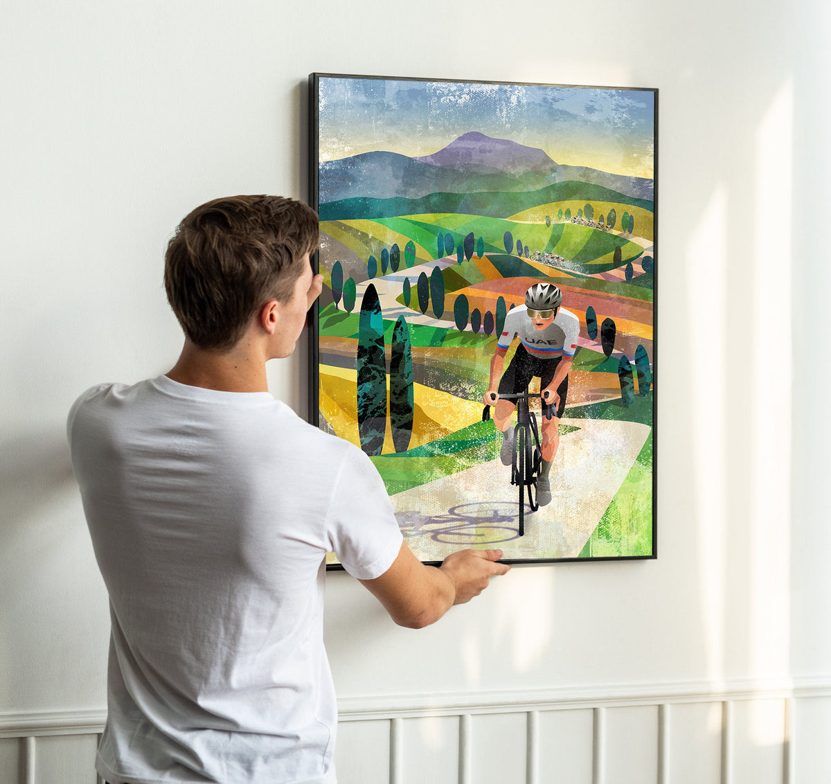 Tadej Pogačar Strade Bianche Cycling Art Print | Cyclist Wall Art