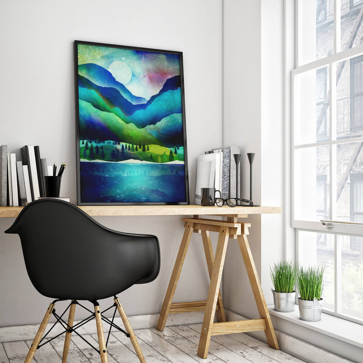 Mountain Landscape Art Print | Relaxing Nature Wall Art