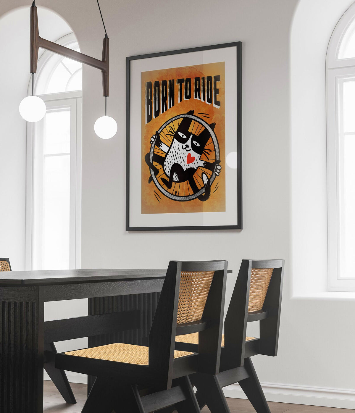Born to Ride Cycling Art Print | Bicycle Illustration Wall Art