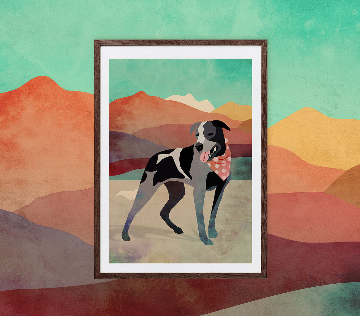 Custom Dog Art Print | Personalized Pet Portrait Illustration