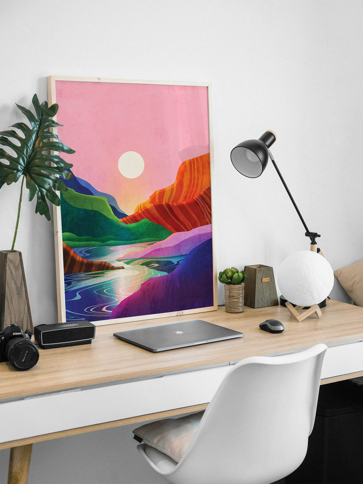 Peaceful Landscape Art Print | Illustrated Wall Art