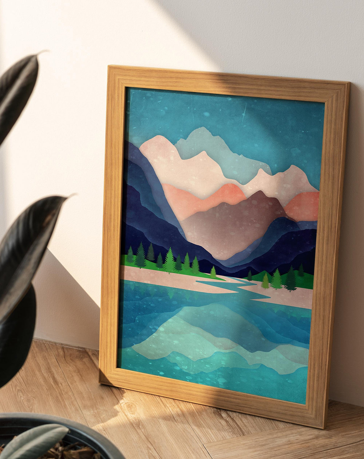 Alps Mountain Art Print | Crystal Lake Reflection Wall Art