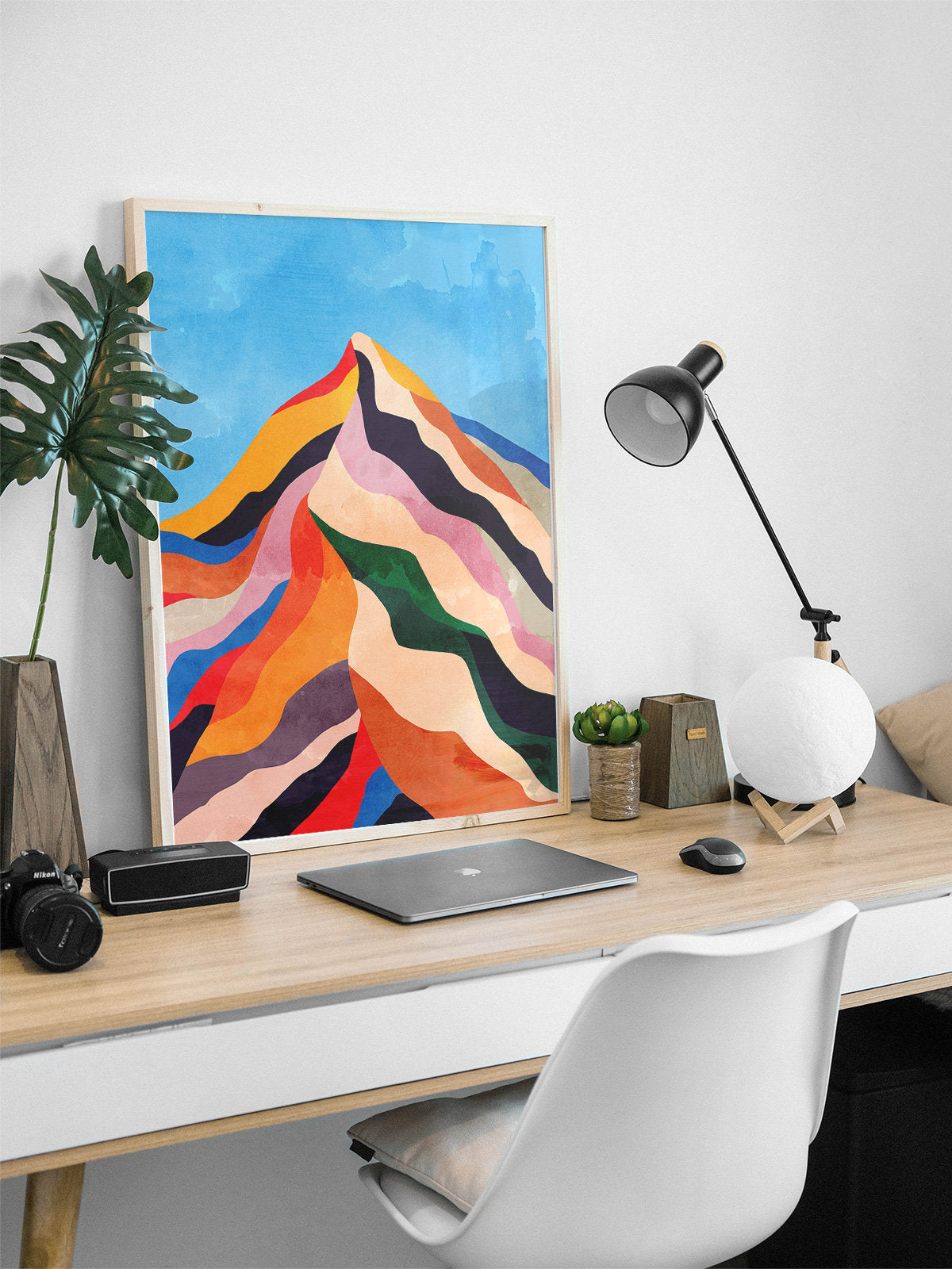 Colorful Mountain Landscape Art Print | Modern Nature Wall Art