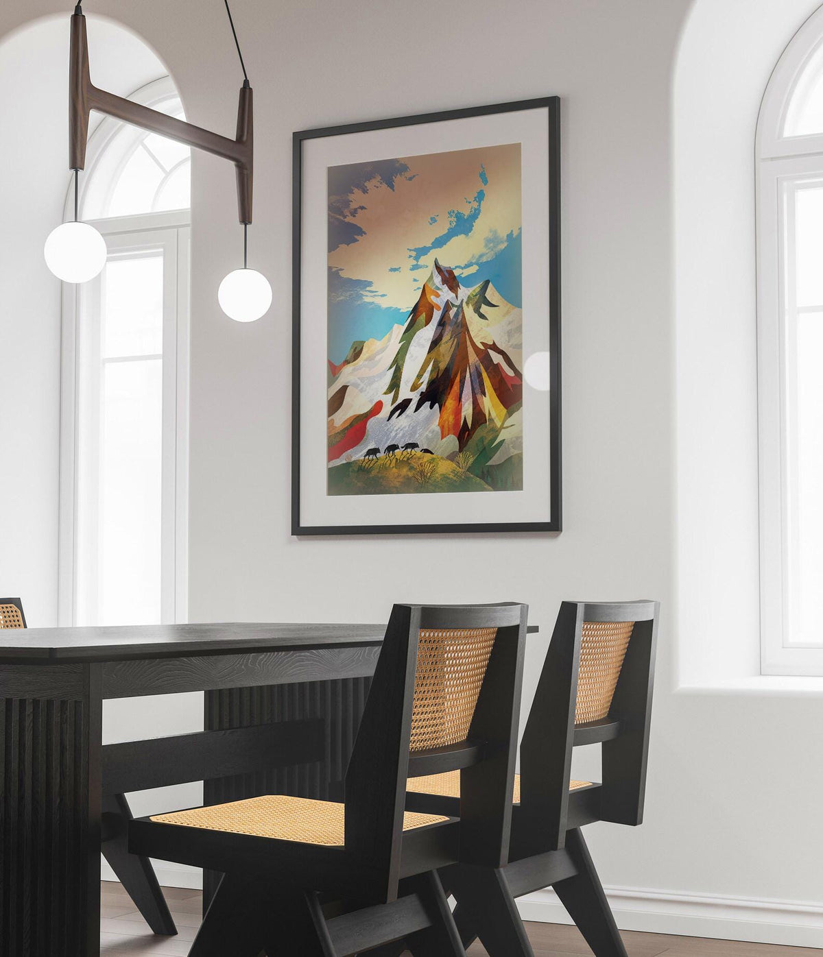 Wolf Pack Art Print | Wolves in the Mountains Wildlife Wall Art