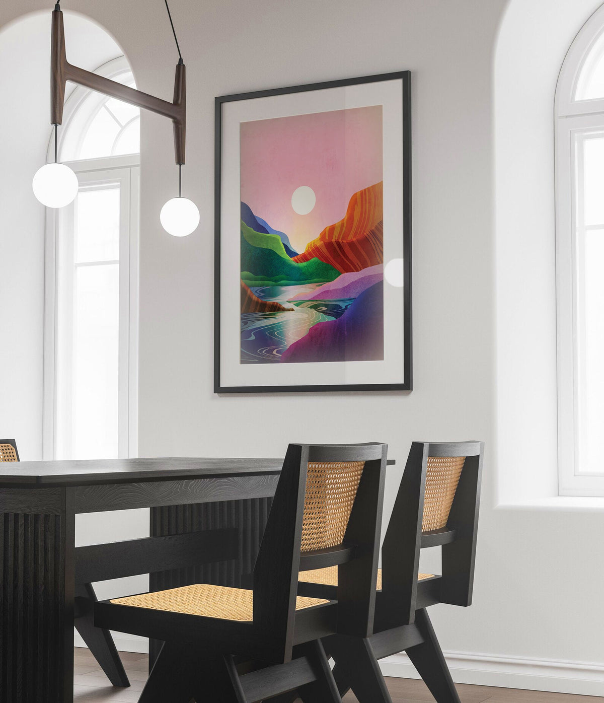 Peaceful Landscape Art Print | Illustrated Wall Art