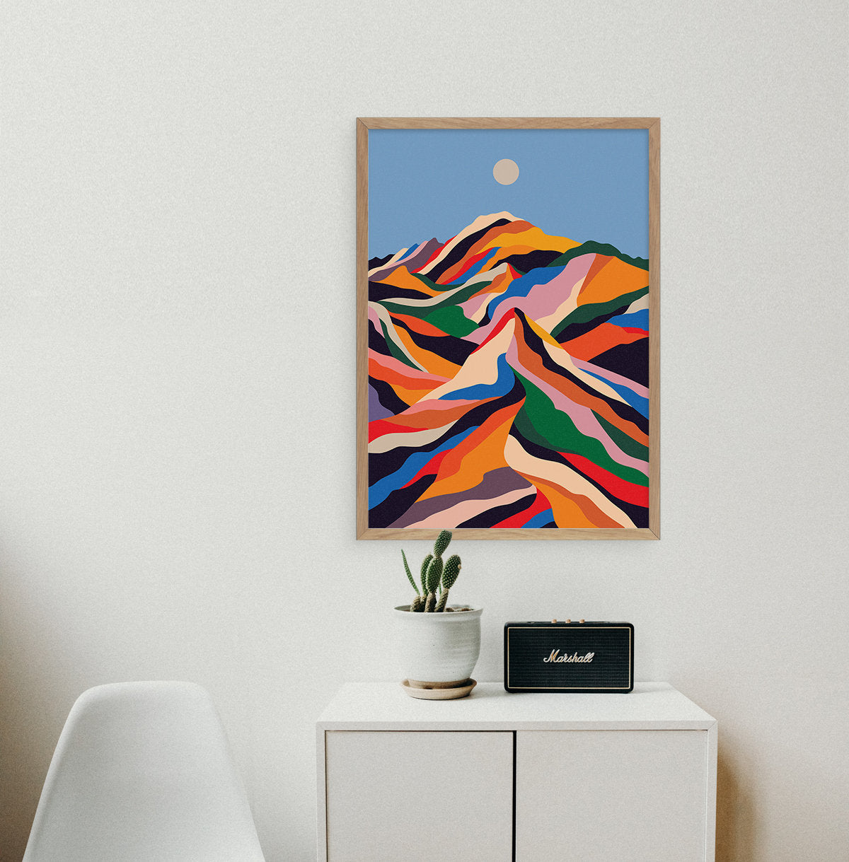 Colorful Mountain Landscape Art Print | Modern Nature Wall Art